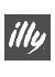 Logo von Illy mit stilisierter Schrift auf grauem Hintergrund.